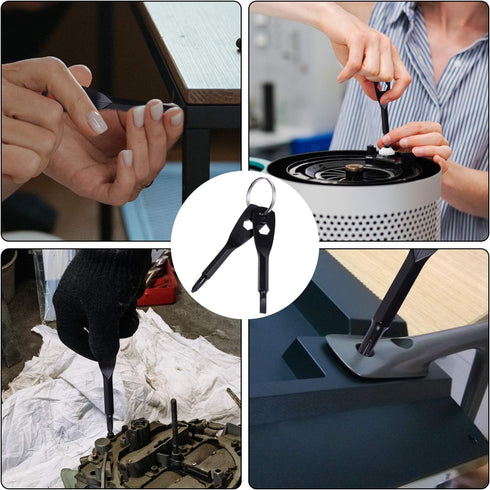 Portable Keychain Screwdriver, Wisdompro 4-in-1 Multifunction Repair Tool Pocket Set with Phillips, Slotted, Hex Wrench