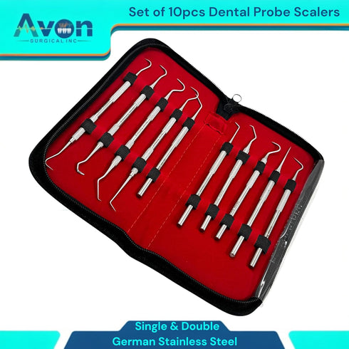 Avon Surgical 10 Pieces Kit - Dental Hygienist Oral Care Picks Single + Double-Ended with Varying Tips - Precision