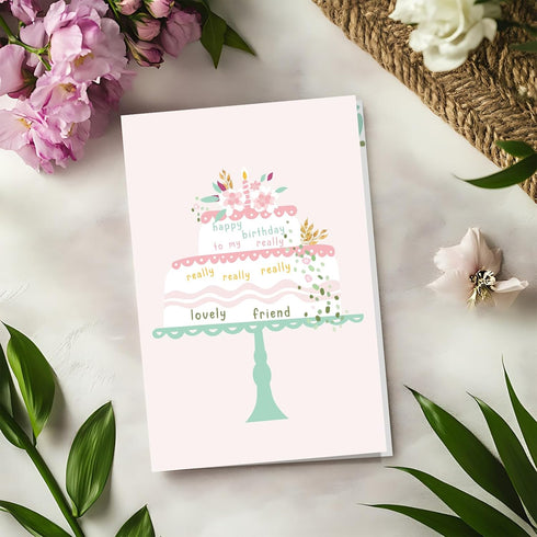 Supoeguk Lovely Birthday Card for Friend, Sweet Best Friend Birthday Cards Gifts for Women, Happy Bday to My Lovely