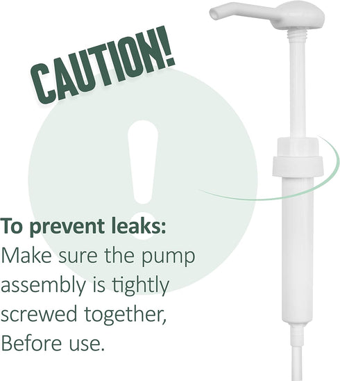 Gallon Pump Dispenser - 1 Ounce Per Stroke for Plastic or Glass Bottles – Heavy-Duty Leak Proof (Pack of 2)