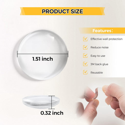 Ravinte Hardware Door Stopper Wall Protector, Clear Door Bumpers with Strong Adhesive for Kitchen Cabinets, 12pcs