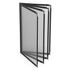 6 Pcs Black Menu Covers, 8.5x14 Legal Size, 4Page 8View menu Holder,