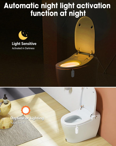 2-Pack Indoor,500mAh LAVAED Motion Sensor Night Light Toilet Lights Inside, LED Toilet Bowl Light Rechargeable Potty