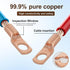 Thick Copper Electric Wire Lugs, 10Pcs Bare Copper Gauge 6Awg-5/16"(M8) Ring Heavy Duty Battery Cable Lugs with 10Pcs