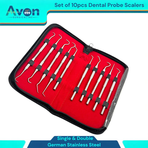 Avon Surgical 10 Pieces Kit - Dental Hygienist Oral Care Picks Single + Double-Ended with Varying Tips - Precision