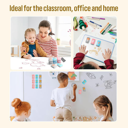 LOUKIN 12 Pack Kid Magnetic Dry Erase Erasers, Mini Whiteboard Eraser for Classroom, Home, Office, 2.17"x1.38"x0.59"