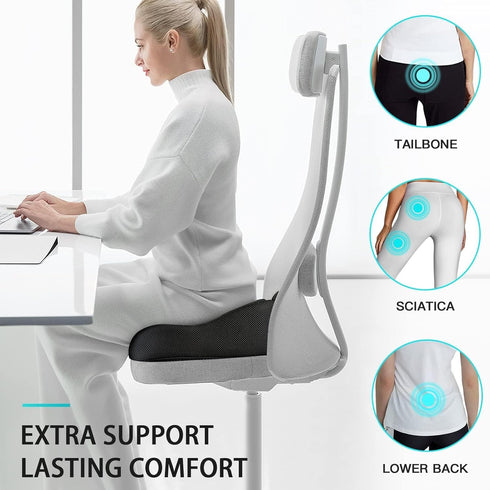 Tailbone Benazcap X Large Memory Seat Cushion for Office Chair Pressure Relief Sciatica & Pain Relief Memory Foam Firm