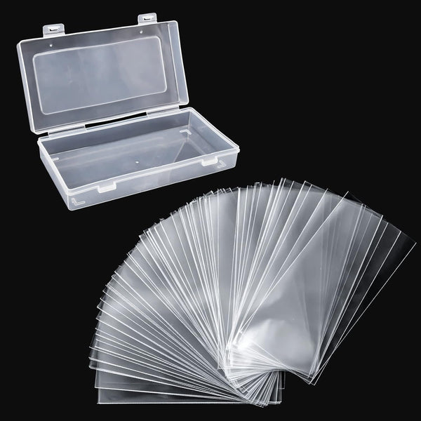 YOLCAR 100 Pack Paper Money Holders with Plastic Storage Case, Clear Thicken Paper
