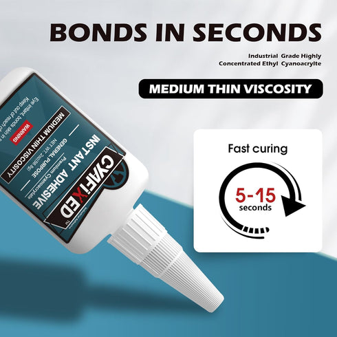 Strong Cyanoacrylate (CA) Super Glue - Fast Curing Medium-Thin Viscosity Instant Adhesive, 4 oz. for Permanent Repair