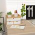 Desk Organizer with Drawers, Bamboo Desktop Storage for Bills, Office Supplies, Cosmetics, No Assembly Required