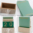 Notakia Perpetual Calendar, Vintage Wooden Calendar for Home Office Desk Accessories (Green)