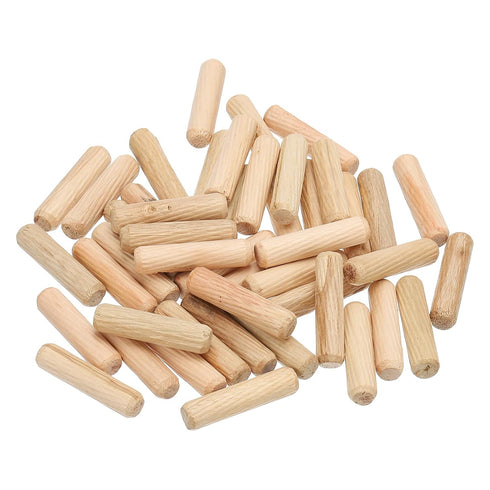 PATIKIL 3/8 Wooden Dowel Pins, 300 Pcs M10x40mm Fluted Groove Hardwood Pegs for Crafts and Furniture