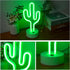 Summer, Green Cactus Neon Lights with Holder Base, Cactus Neon Signs for Bedroom, Tabletop, Bar, Birthday, Christmas
