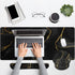 Britimes Set 4in1 35.4x15.7 inches Black Gold Marble Keyboard Mouse Pad Large Mousepad+Keyboard Wrist Rest+Mouse Wrist