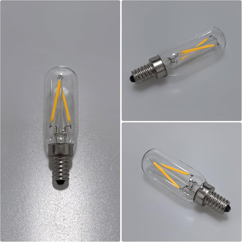 T6/T25 Bulb, E12 Dimmable, 25W (2W), 2700K 200LM, 6 Pack LED Edison Candelabra Base, Equivalent Warm White, Clear Glass