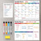 Dry Erase Magnetic Calendar for Refrigerator, 3 Pack - Monthly, Weekly, Daily Planner Magnet Whiteboard, 14"x11"