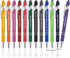 AUAUY 12 PCS Funny Pens, Fun Ballpoint Pen Set with 12 Replacement Refills, 2 in 1 Metal Stylus Pens, Funny Office