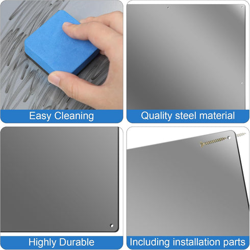 Ireer Magnetic Board Steel Magnet Bulletin Boards for Walls, Pre Drilled with Screws and Dry Wet Erase Feature