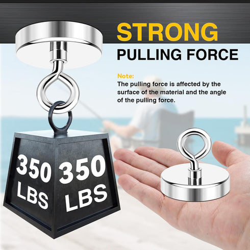 2 Inches 350 Lbs (50mm) DIYMAG Magnet Strong Magnets Fishing Nail Removal Tool Pickup Super Heavy Duty Security Large