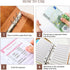 Divguf A6 Set, 6-Ring 12 5 6 Budget Binder Soft PU Leather Notebook with Budget Sheets, Colorful Divider Pages, PVC