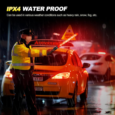 2 Pack Traffic Wand - 21 Inch LED Control Wand with 3 Flashing Modes, Red Safety Baton for Traffic Control