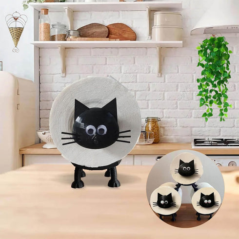 Artvita 3D 3pcs Cat Toilet Paper Holder - Funny Animal Paper Towel Holder for Bathroom Decor, Self Standing Unique
