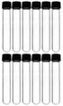 EISCO 12PK 30ml Test Tubes with Bakelite Screw Cap and Rubber Liner, Borosilicate Glass