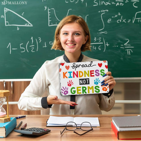 Spread Kindness Not Microbes Be Kind Poster - Motivational Classroom Decor, Health Posters for School Nurse Office Wall