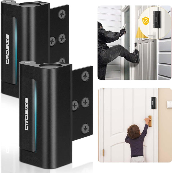 Home Security Door Locks 2 Pack, Metal Door Reinforcement Locks, 3" Withstands