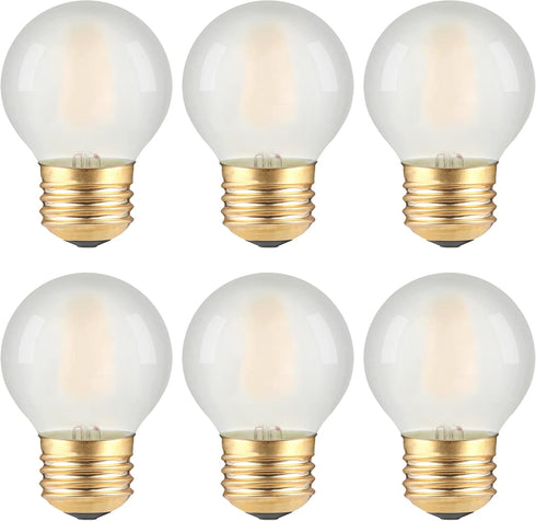 Frosted LED Ceiling Fan Light Bulbs, E26 Base 2700K Soft Warm White, Dimmable 25W Equivalent, 6 Count