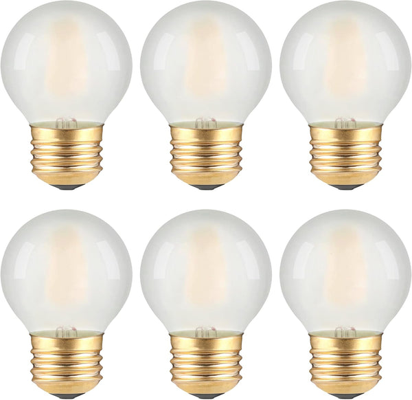 Frosted LED Ceiling Fan Light Bulbs, E26 Base 2700K Soft Warm White, Dimmable 25W Equivalent, 6 Count
