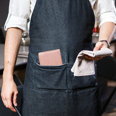 ACdream Cute Pocket Leather Server Books for Waitress, Money Organizer Wallet, Glitter Rose
