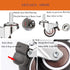 Stem Casters 360 Degree Swivel TPR Wheels - Replacement Industrial Castors for Carts, Furniture, Dolly (1.5 Inch with