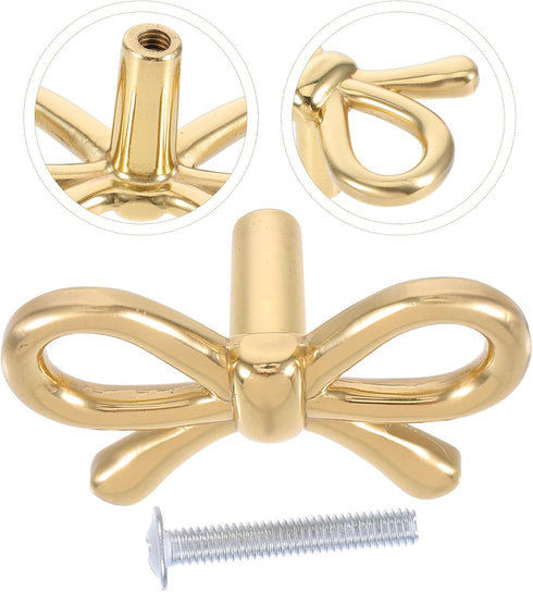 Brass Bow Tie Drawer Handle Metal Bow Cabinet Pull Furniture Hardware Handle for Shoe Cabinet Bedside Table and Dresser