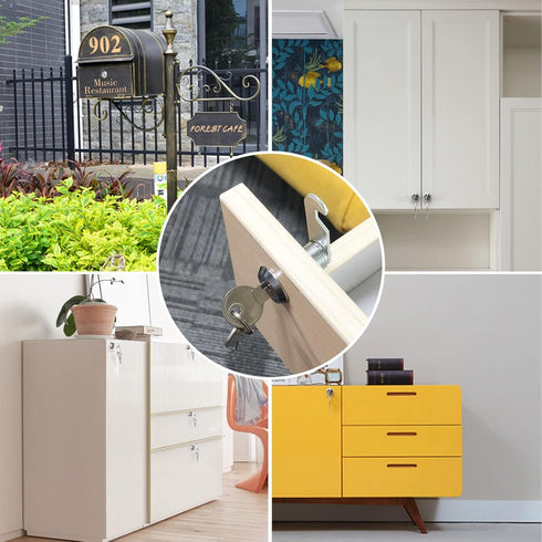 6 Pack Cabinet Locks with Keys, 5/8" Cam Lock Keyed Alike, Secure Drawer and RV Storage Locks Replacement Set