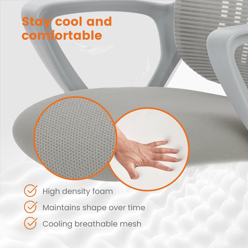 Sweetcrispy Home Office Managerial Executive Chair, Ergonomic Mesh Adjustable Swivel Mid-Back Chair with Comfortable