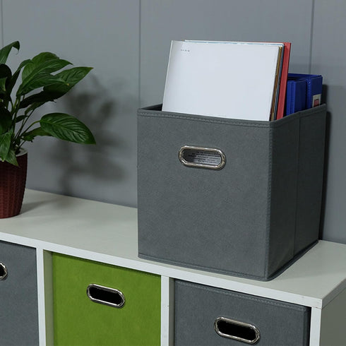 LOXGO 28.6x26.5x2.2cm File Organizer Box Storage Filing Folder Storage Filing for Desk with Lid with Hanging Folders
