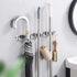 Broom Mop Holder Wall Mount Cleaning Tool holder, Heavy Duty Stainless Steel Broom Hanger Rack Hook Organizer, Garage Storag Racks wall Mounted Broom Hanger for Home, Kitchen, Garden, Garage, Landry by iPstyle