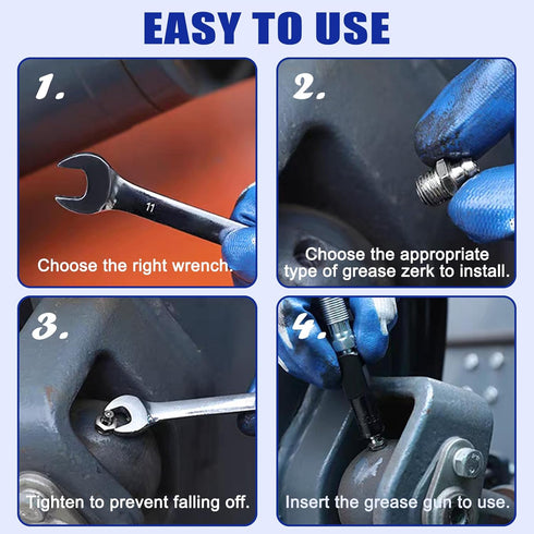 168 PCS Metric Hydraulic Grease Fittings Assortment, Grease Nipple Kit with M6, M8, M10