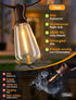 25FT 10+1 Dimmable ST38 Bulbs Larkvue Outdoor String Lights, Patio Lights with LED Waterproof Shatterproof Linkable