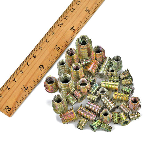 265 Pcs M4/M5/M6/M8/M10 Nut Inserts, Zinc Alloy Screw Inserts Assortment for Wood Furniture Fastener Connector