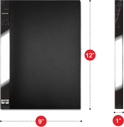 Presentation Book 40 Clear Pockets, Sleeves Protectors Art Portfolio for Artwork, Report Sheet, Letter (8.5x11.5inch)