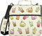 Krafig Bubble Milk Tea Funny Zipper Binder Bag 3 Ring with Handle Shoulder