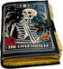 Book of Spells Leather Bound Witchy Journal Deckle Edge Paper Grimoire Printed Diary Overthinker Notebook Spiral Gothic Goth Skull Notebook Antique Vintage Book for Men and Women (The Overthinker)