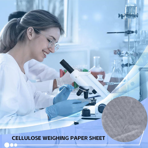 2000 Pcs Cellulose Weighing Paper Sheets, Nitrogen Free, Non Stick, High Gloss for Laboratory Sample Measurement