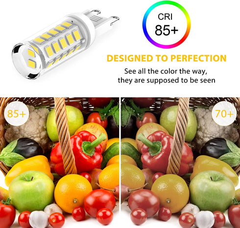 YUIIP G9 LED Bulb Dimmable, 4W, 5000K Daylight White, Pack of 6, AC 120V G9 Bi Pin Base