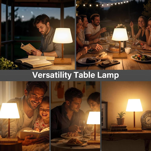 Waterproof,4000mAh Use,3 Dimmable 10.8"H- Shower Lamp Battery Rechargeable Cordless Table Lamp for Indoor & Outdoor