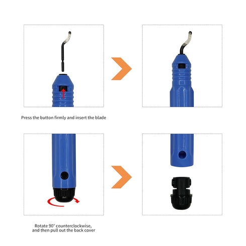 Deburring Tool Kit with Anti-Slip Handle, Pack of 10 BS1010 Deburring Blades for Various Materials