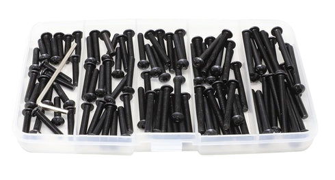 iexcell 100 Pcs M4 x 20/25/30/35/40 Alloy Steel Hex Socket Button Head Cap Screws Assortment Kit