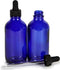 Vivaplex Cobalt Blue Glass Bottles, 4 oz with Glass Eye Droppers - 2 Pack